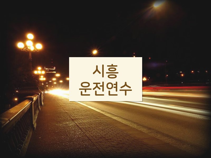 시흥운전연수 후기