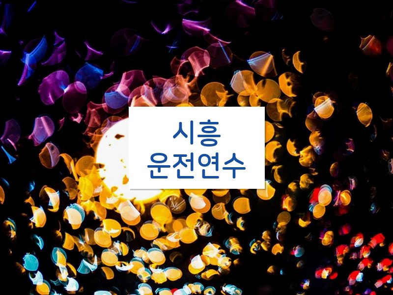 시흥운전연수 후기