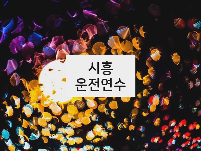 시흥운전연수 후기