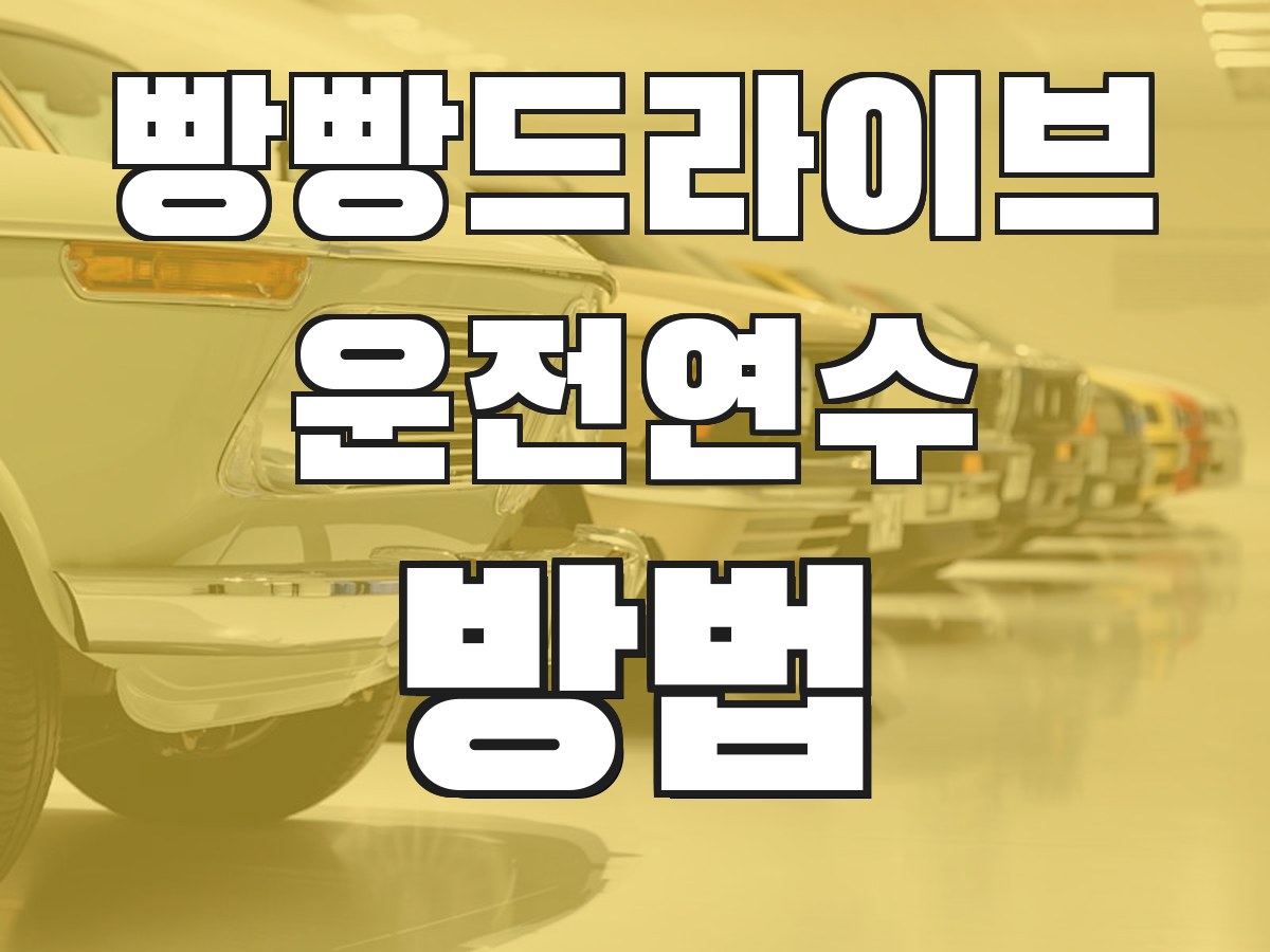 빵빵드라이브 운전연수 방법 - 연수 진행 과정 안내